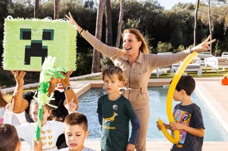 Happy children at a themed party